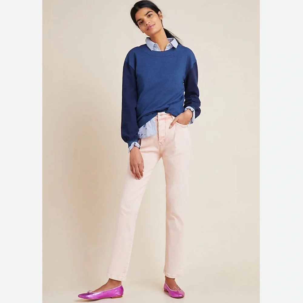 Anthropologie Pilcro & the Letterpress Ultra High Rise Straight Jeans Acid Wash